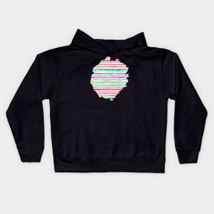 Nautical Sea Stripes Pink green Kids Hoodie